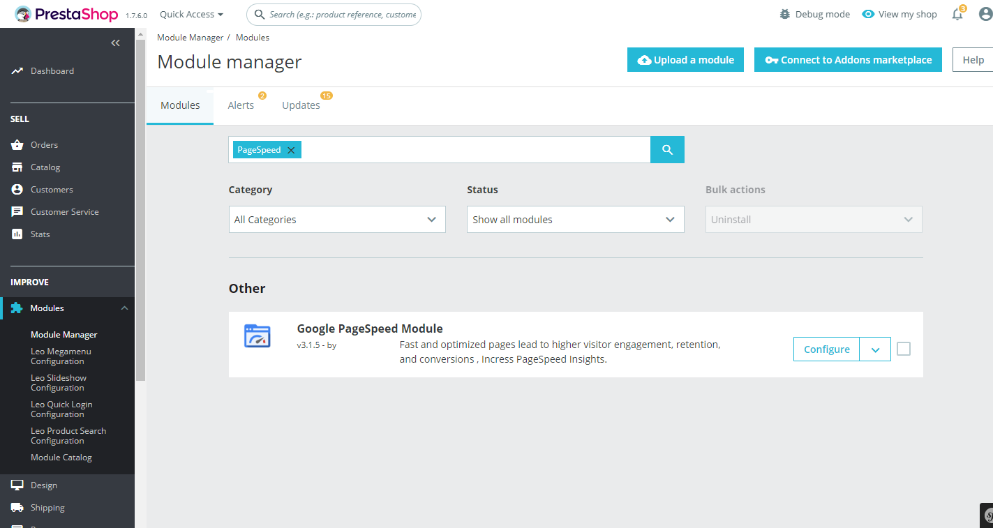 Install PrestaShop PageSpeed Insight Module Install PrestaShop PageSpeed Insight Module