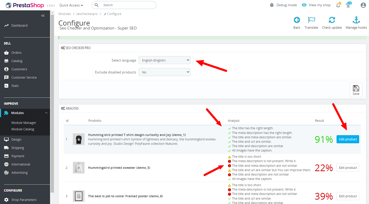 Prestashop SEO-kontroll och optimering - Super Prestashop SEO-kontroll och optimering - Super