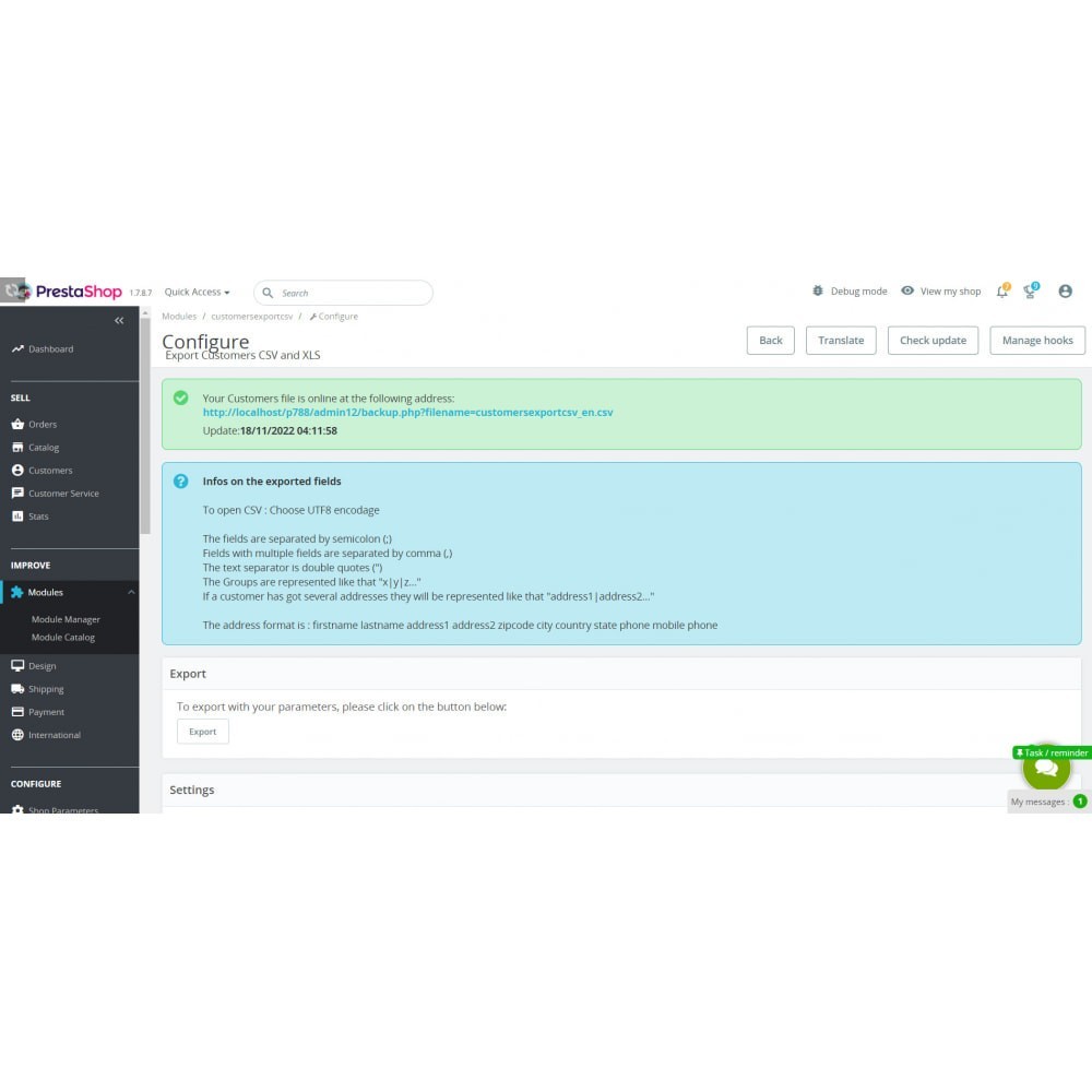 Prestashop Export Customers CSV and XLS - Advance Prestashop Export Customers CSV and XLS - Advance