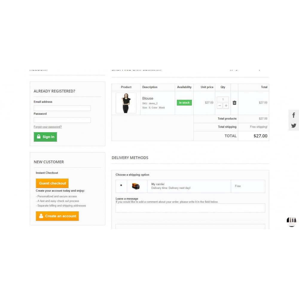 Prestashop One Page Checkout - Responsive Prestashop One Page Checkout - Responsive