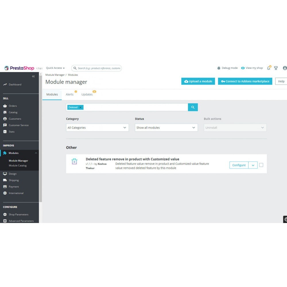 Prestashop Unused features remove in product with Customized value Prestashop Unused features remove in product with Customized value